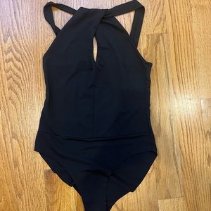 Black Small Cut out Body Suit soft fabric
